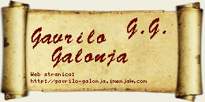 Gavrilo Galonja vizit kartica